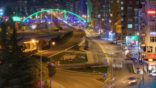 城市夜景车流延时视频素材模板下载