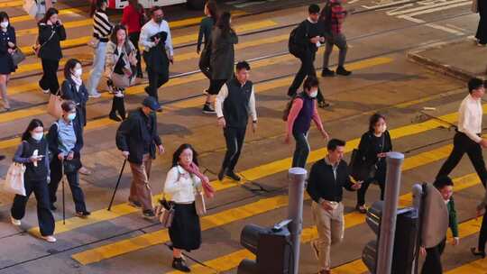 繁华香港街道人流