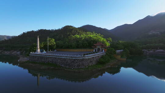 粤港澳大湾区珠海金台寺山水中航拍