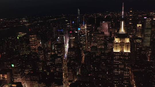 灯火通明的城市夜景视频素材模板下载