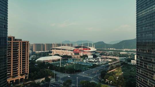 台州清晨日出航拍