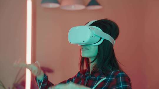 女人， Vr，虚拟现实，护目镜