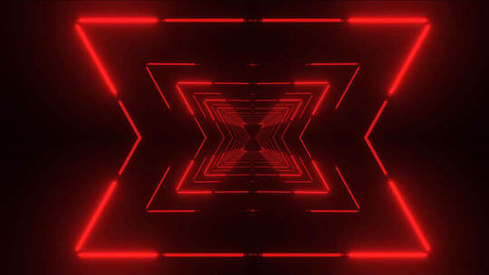 红色霓虹灯光隧道背景素材