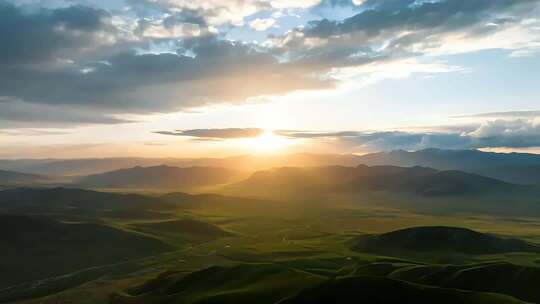 青藏高原航拍壮丽山川风光高原雪山日出美景