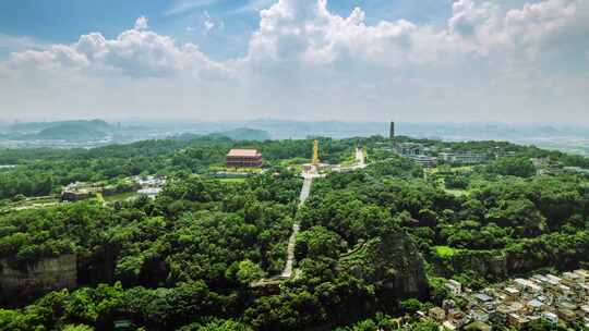 广州_番禺莲花山_文化景点_航拍延时视频素材模板下载