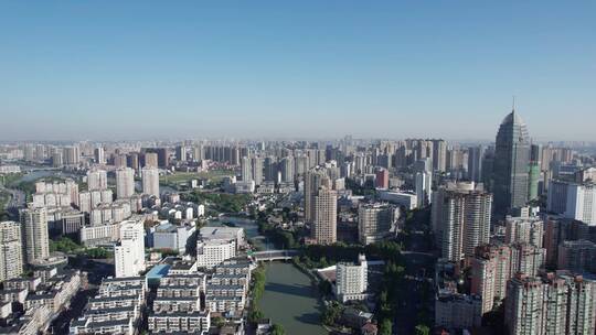 航拍无锡城市建筑景观