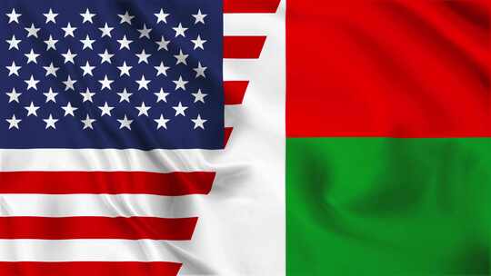 美国和马达加斯加国旗环路