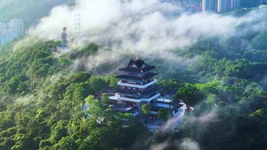 惠州高榜山挂榜阁云海航拍视频4K