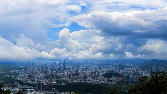 深圳梧桐山拍摄市区高楼大厦延时