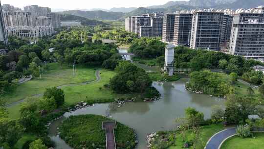 福州晋安湖公园东二环摩天轮爱摩轮广场航拍