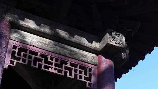 顺佑寺古建筑木质结构特写