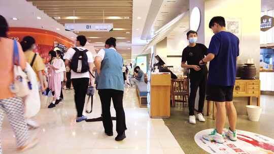 商场商店顾客休息用餐视频素材模板下载