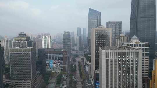 航拍重庆观音桥商圈