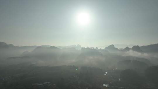 武夷山日出航拍云海日出阳光山峰云雾山风景