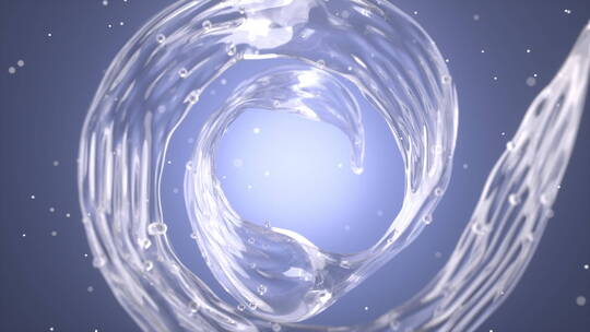 抽象水带水珠分子美容护肤产品高端动态素材