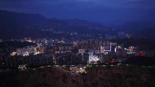 攀枝花城市夜景航拍4K