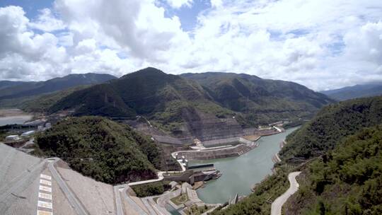 澜沧江水库 水电工程建设  航拍 自然生态