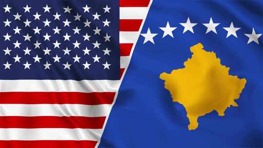 美国和科索沃国旗圈