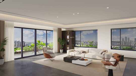 现代风格客厅室内装修场景