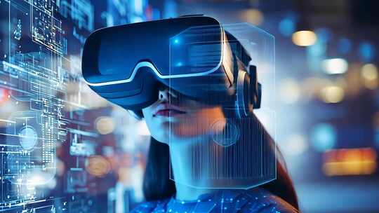 数据可视化河流污染虚拟投影 电路板科技界