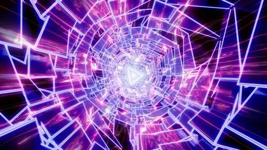 抽象酷三角科幻3d插图dj循环