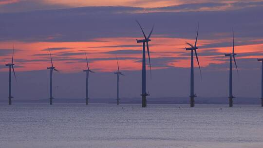 海上新能源风力发电供电视频素材模板下载