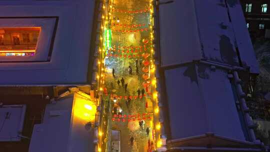 中国黑龙江哈尔滨老道外中华巴洛克夜景航拍