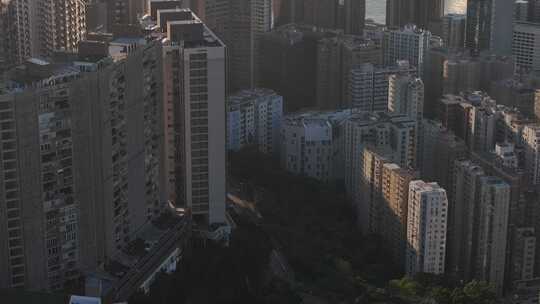 香港东区鲗鱼涌清晨航拍