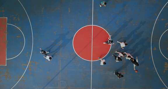 4K高清实拍篮球比赛学生运动健身青春校园