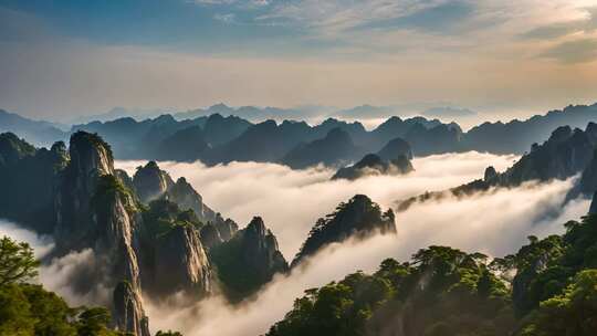 山峦云海壮丽全景