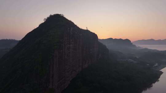 江西鹰潭龙虎山景区日出航拍