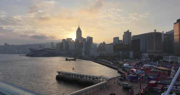香港中环摩天轮航拍