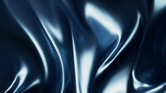 抽象蓝色流动布料背景3D渲染