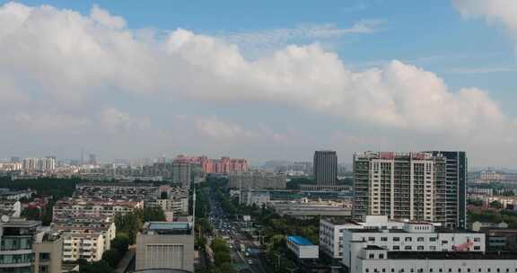 高处眺望苏州新区城市建筑