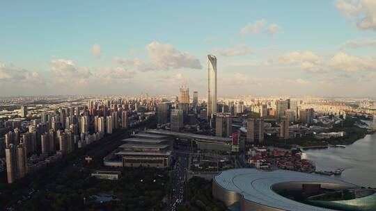 中国江苏苏州金鸡湖湖东城市风景