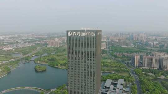 上海嘉定新城保利国际广场凯悦酒店航拍视频素材模板下载