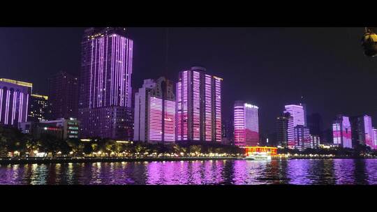 珠江夜景天字码头视频素材模板下载
