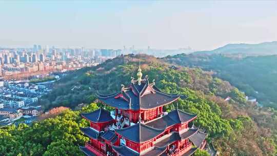 杭州市西湖区冬天秋天风景航拍