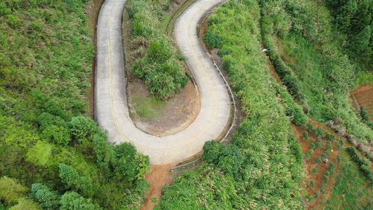 福建德化传媒山路山村十八格盘山公路视频素材模板下载