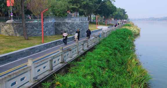 高清实拍四川眉山苏东坡故乡湿地公园