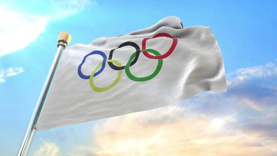 [4K]奥运五环旗帜视频素材模板下载
