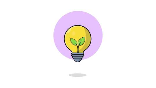 4K植物生长在灯泡内。生态概念动画视频