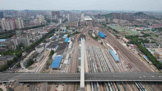 江苏徐州和平大桥地标建筑航拍