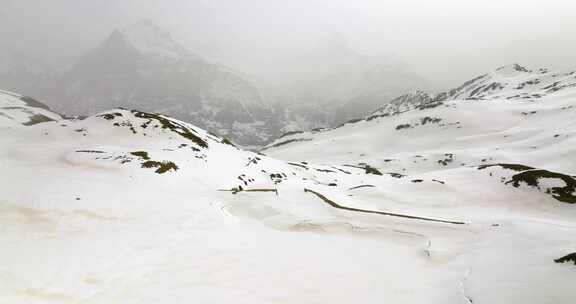 山脉，格林德沃尔德，瑞士，雪