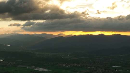 日落 震撼日落 傍晚航拍 安吉夕阳