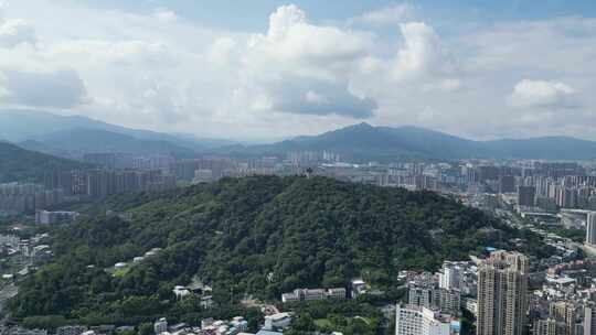 航拍福建龙岩莲花山公园