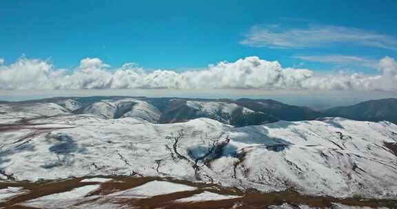 航拍高原雪山