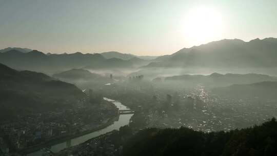 日出 朝霞 晨雾 早晨 