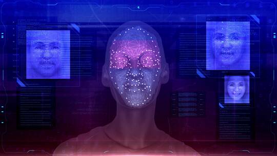 高科技智能小区加密门禁锁人脸识别动画素材视频素材模板下载