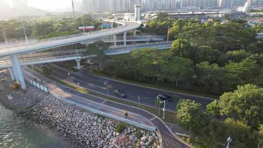 深圳马路航拍空镜